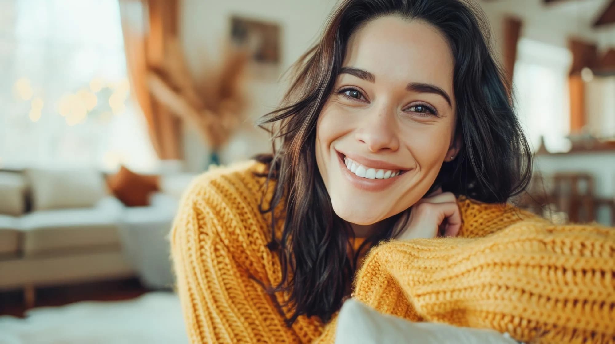 Young woman with radiant smile showcasing cosmetic dentistry at Cy Becker Dental